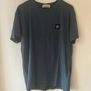 Stone Island Slate Blue Short Sleeve Compass Logo Patch Tshirt Mens XL